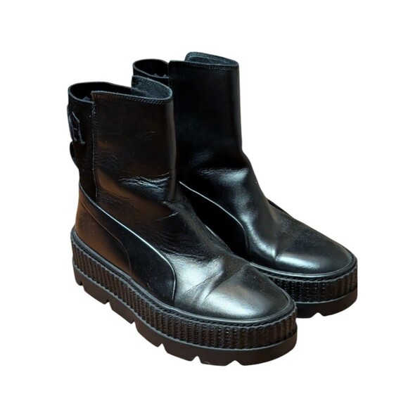Puma Fenty Shoes - Fenty x Puma Chelsea Sneaker Boot Triple Black Platform Creeper Rihanna Size 8